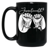 Juneteenth Broken Handcuff Freedom Black Coffee Mug