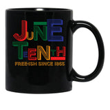 Juneteenth Free-Ish Since 1865 Black Coffee Mug - Black