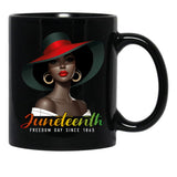 Juneteenth Freedom Day Since 1865 Black Coffee Mug - Black