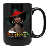 Juneteenth Freedom Day Since 1865 Black Coffee Mug - Black