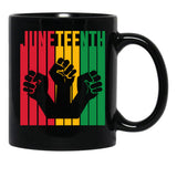 Juneteenth Power Fists Black Coffee Mug - Black