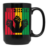 Juneteenth Power Fists Black Coffee Mug - Black