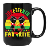 Juneteenth Mug Human Rights Mug Black History Month Mug Freedom Outfit Black Coffee Mug - Black