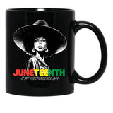Juneteenth Mug Women Queen African American Black Women Mug Black Coffee Mug - Black