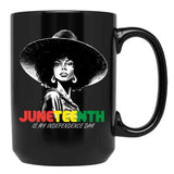 Juneteenth Mug Women Queen African American Black Women Mug Black Coffee Mug - Black