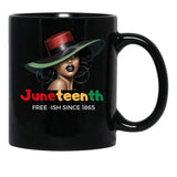 Juneteenth Mugs Women Celebrating-Black Freedom Day 1865 Black Coffee Mug - Black