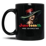 Juneteenth Mugs Women Celebrating-Black Freedom Day 1865 Black Coffee Mug