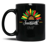 Juneteenth Sunflower Black Coffee Mug