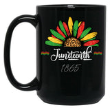 Juneteenth Sunflower Black Coffee Mug