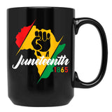 Juneteenth Mug Women Juneteenth Mugs 1865 Juneteenth Mug Black Coffee Mug - Black