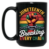Juneteenth Mug Women Men Breaking Every Chain Since 1865 Black Coffee Mug