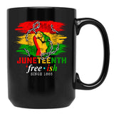 Juneteeth Freeish Black Coffee Mug - Black