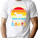 Just A Boy Who Loves Goats - Retro Vintage Funny Goat Lovers Gift T-Shirt - White
