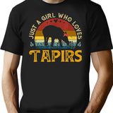 Just A Girl Who Loves Tapir Vintage T-Shirt - Black