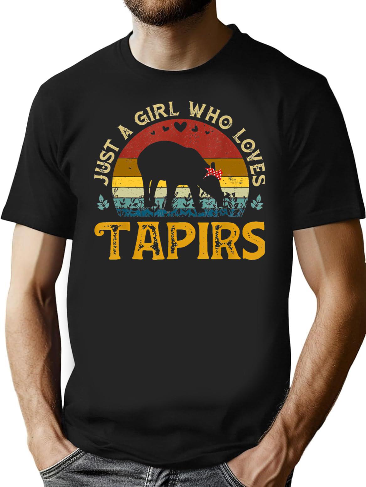 Just A Girl Who Loves Tapir Vintage T-Shirt - Black
