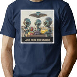 Just Here For Snacks T-Shirt - Retro Graphic Tee for Men & Women - Navy