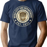 Justice Department Emblem Worn T-Shirt for Men & Women, T-Shirts Graphic Tee - Navy