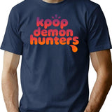 K-Pop Demon Hunter Idol Neon Fantasy Poster T-Shirt for Men & Women, T-Shirts Graphic Tee - Navy
