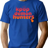 K-Pop Demon Hunter Idol Neon Fantasy Poster T-Shirt for Men & Women, T-Shirts Graphic Tee - Blue