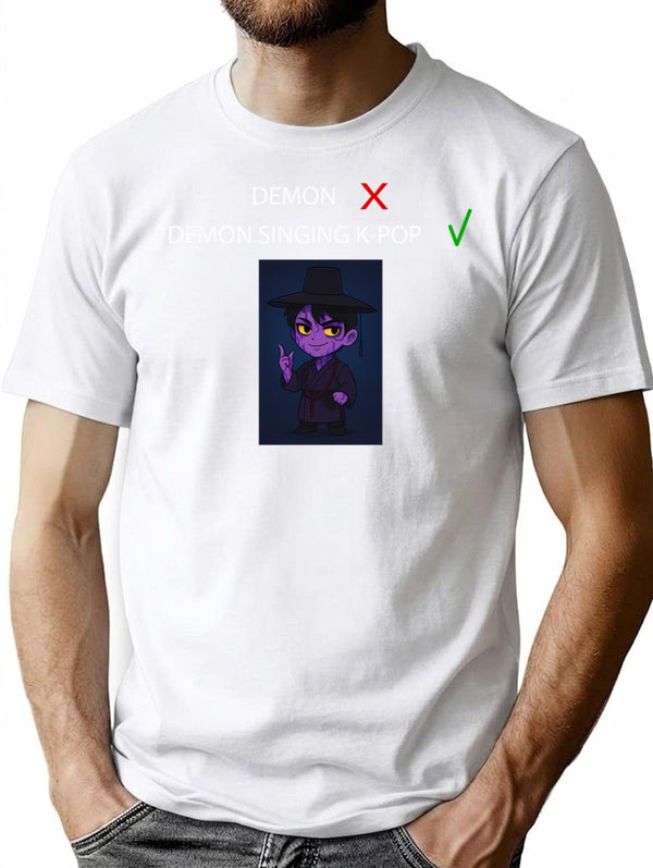 K-Pop Demon Hunter T-Shirt for Men & Women, T-Shirts Graphic Tee - White