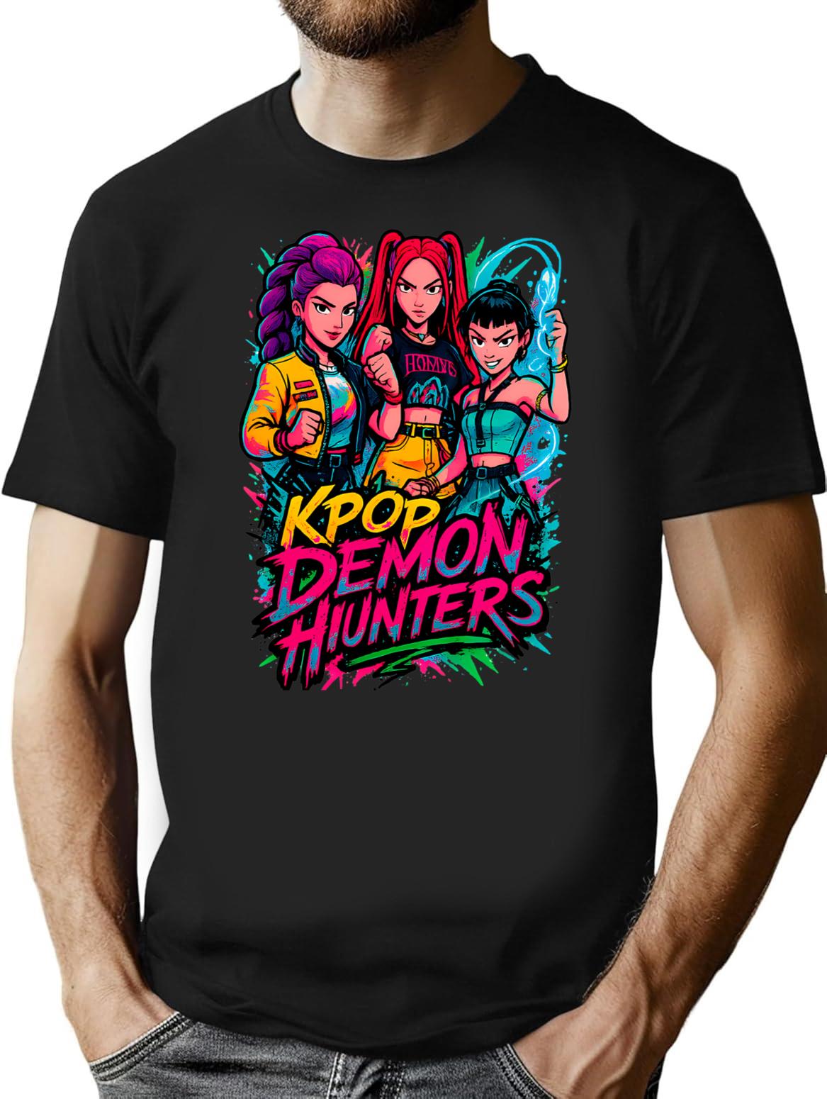K-Pop Demon Hunters Art - 1 T-Shirt for Men & Women, T-Shirts Graphic Tee - Black