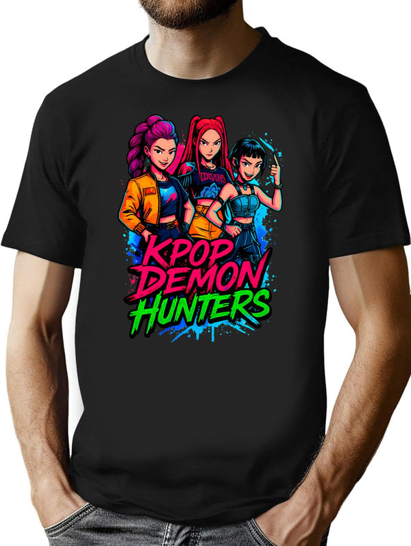 K-Pop Demon Hunters Art - 2 T-Shirt for Men & Women, T-Shirts Graphic Tee - Black