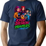 K-Pop Demon Hunters Art - 2 T-Shirt for Men & Women, T-Shirts Graphic Tee - Navy