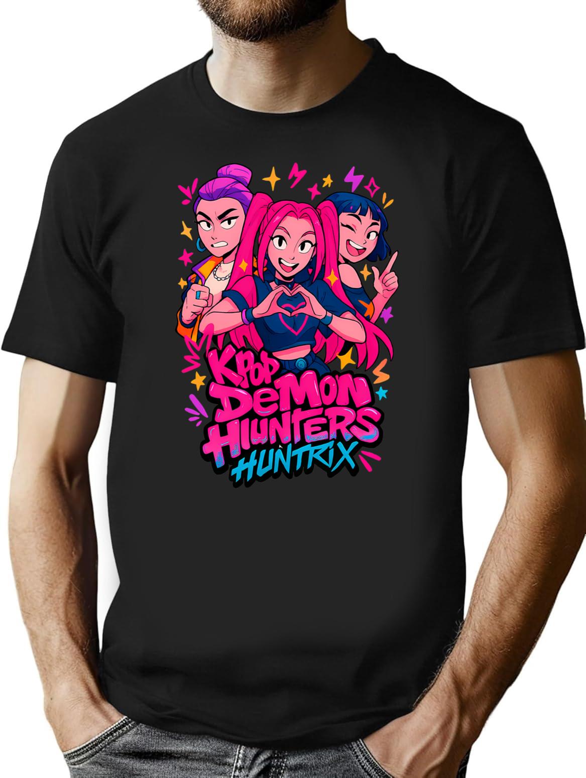 K-Pop Demon Hunters Art - 8 T-Shirt for Men & Women, T-Shirts Graphic Tee - Black
