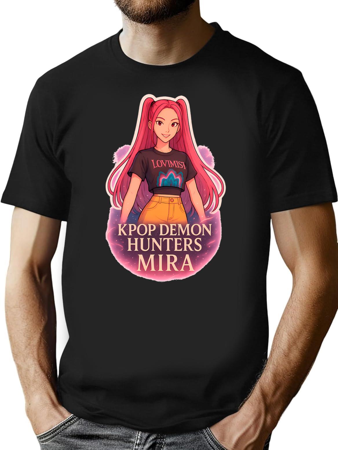 K-Pop Demon Hunters Art Mira- 5 T-Shirt for Men & Women, T-Shirts Graphic Tee - Black