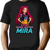 K-Pop Demon Hunters Art Mira- 6 T-Shirt for Men & Women, T-Shirts Graphic Tee - Black