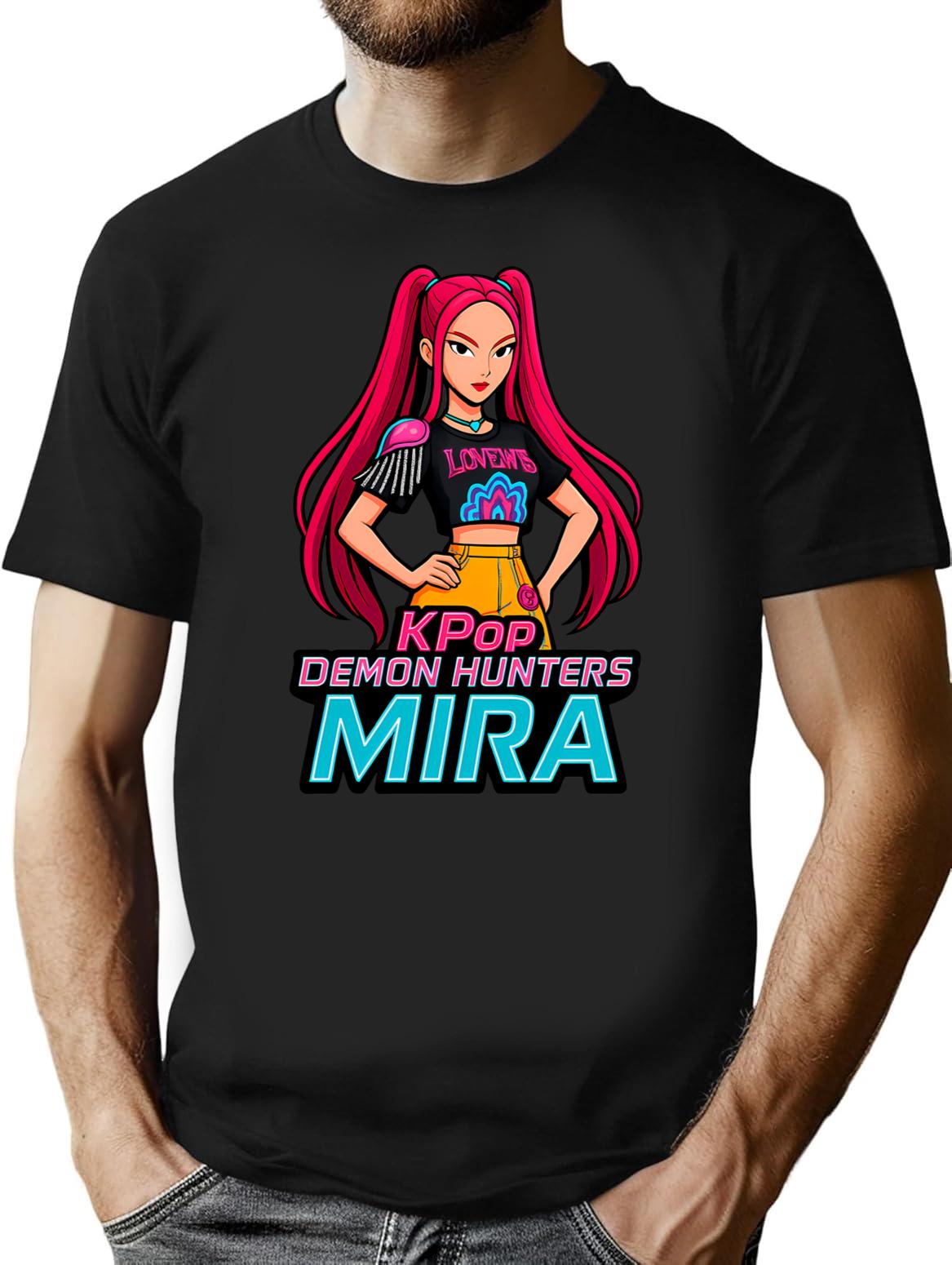 K-Pop Demon Hunters Art Mira- 6 T-Shirt for Men & Women, T-Shirts Graphic Tee - Black