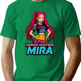 K-Pop Demon Hunters Art Mira- 6 T-Shirt for Men & Women, T-Shirts Graphic Tee - Green