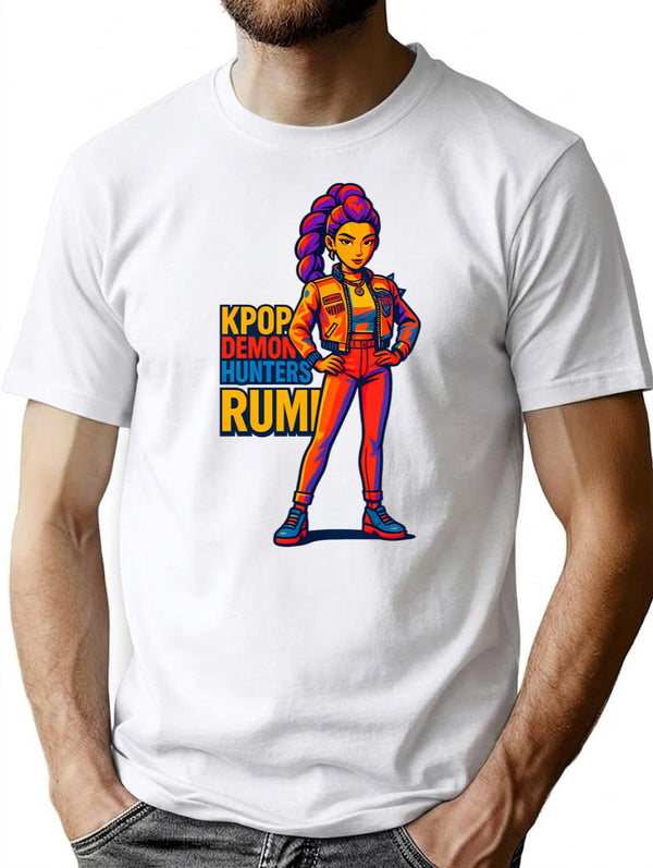 K-Pop Demon Hunters Art Rumi- 11 T-Shirt for Men & Women, T-Shirts Graphic Tee - White