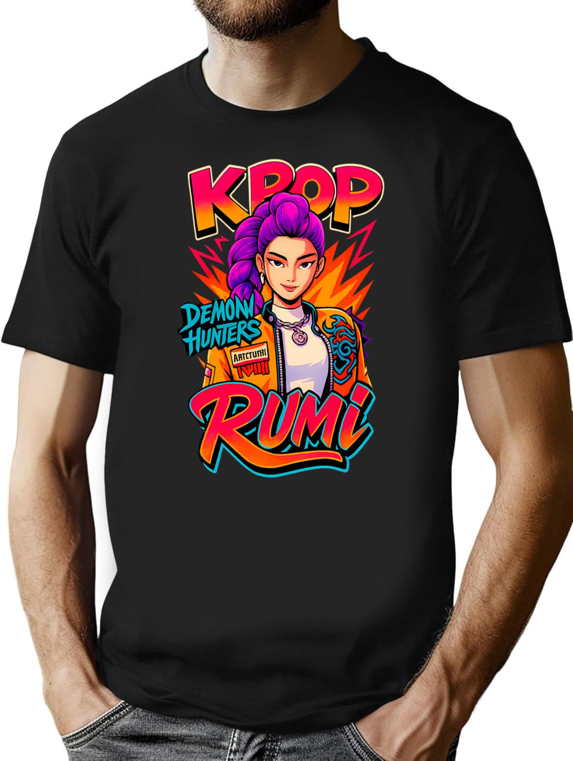K-Pop Demon Hunters Art Rumi- 3 T-Shirt for Men & Women, T-Shirts Graphic Tee - Black