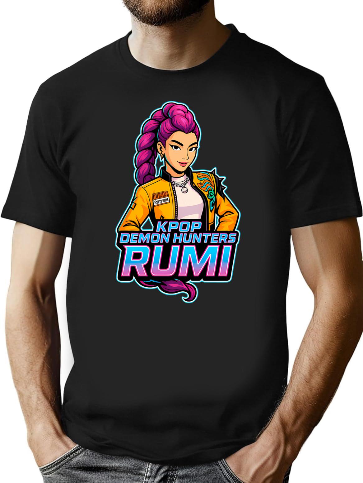 K-Pop Demon Hunters Art Rumi- 8 T-Shirt for Men & Women, T-Shirts Graphic Tee - Black