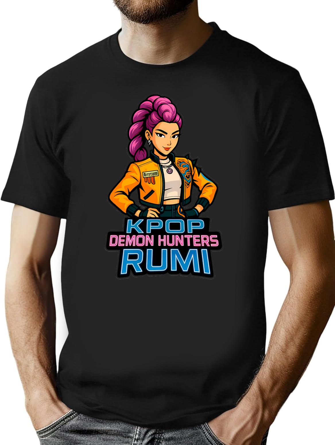 K-Pop Demon Hunters Art Rumi- 9 T-Shirt for Men & Women, T-Shirts Graphic Tee - Black