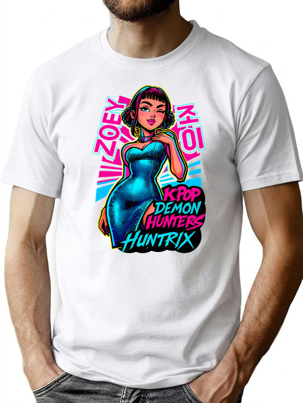 K-Pop Demon Hunters Art Zoey - 13 T-Shirt for Men & Women, T-Shirts Graphic Tee - White
