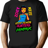 K-Pop Demon Hunters Art Zoey - 20 T-Shirt for Men & Women, T-Shirts Graphic Tee - Black