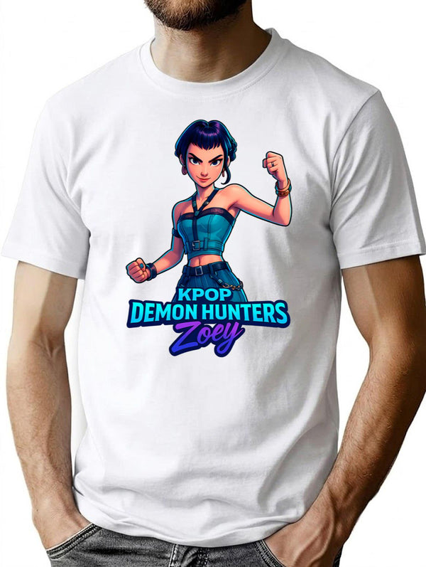 K-Pop Demon Hunters Art Zoey- 3 T-Shirt for Men & Women, T-Shirts Graphic Tee - White