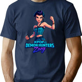 K-Pop Demon Hunters Art Zoey- 3 T-Shirt for Men & Women, T-Shirts Graphic Tee - Navy