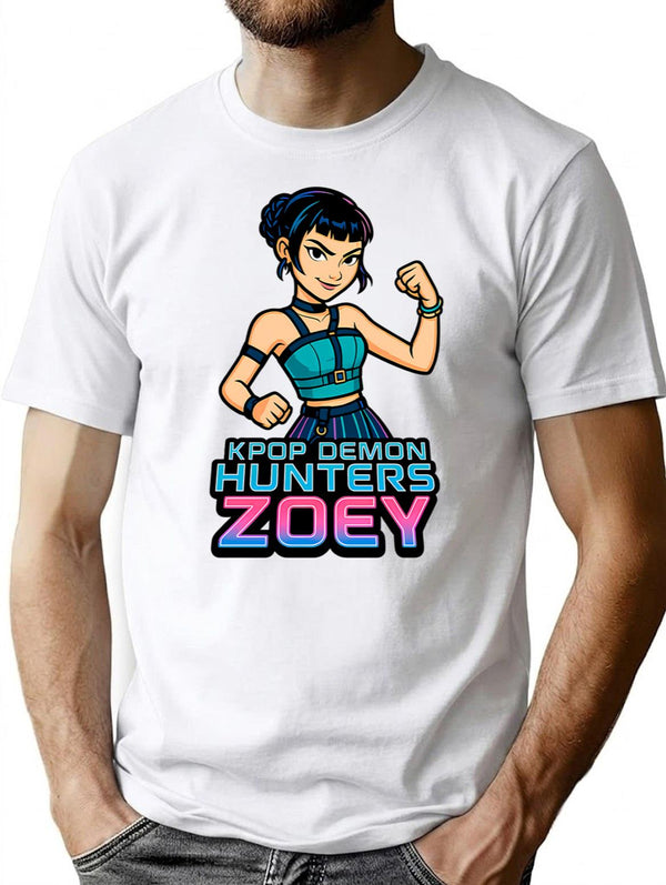 K-Pop Demon Hunters Art Zoey- 7 T-Shirt for Men & Women, T-Shirts Graphic Tee - White