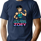 K-Pop Demon Hunters Art Zoey- 7 T-Shirt for Men & Women, T-Shirts Graphic Tee - Navy