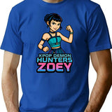 K-Pop Demon Hunters Art Zoey- 7 T-Shirt for Men & Women, T-Shirts Graphic Tee - Blue