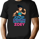 K-Pop Demon Hunters Art Zoey- 8 T-Shirt for Men & Women, T-Shirts Graphic Tee - Black