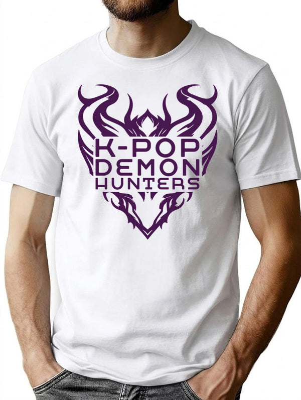 K-Pop Demon Hunters Dark Idol Vibes T-Shirt for Men & Women, T-Shirts Graphic Tee - White