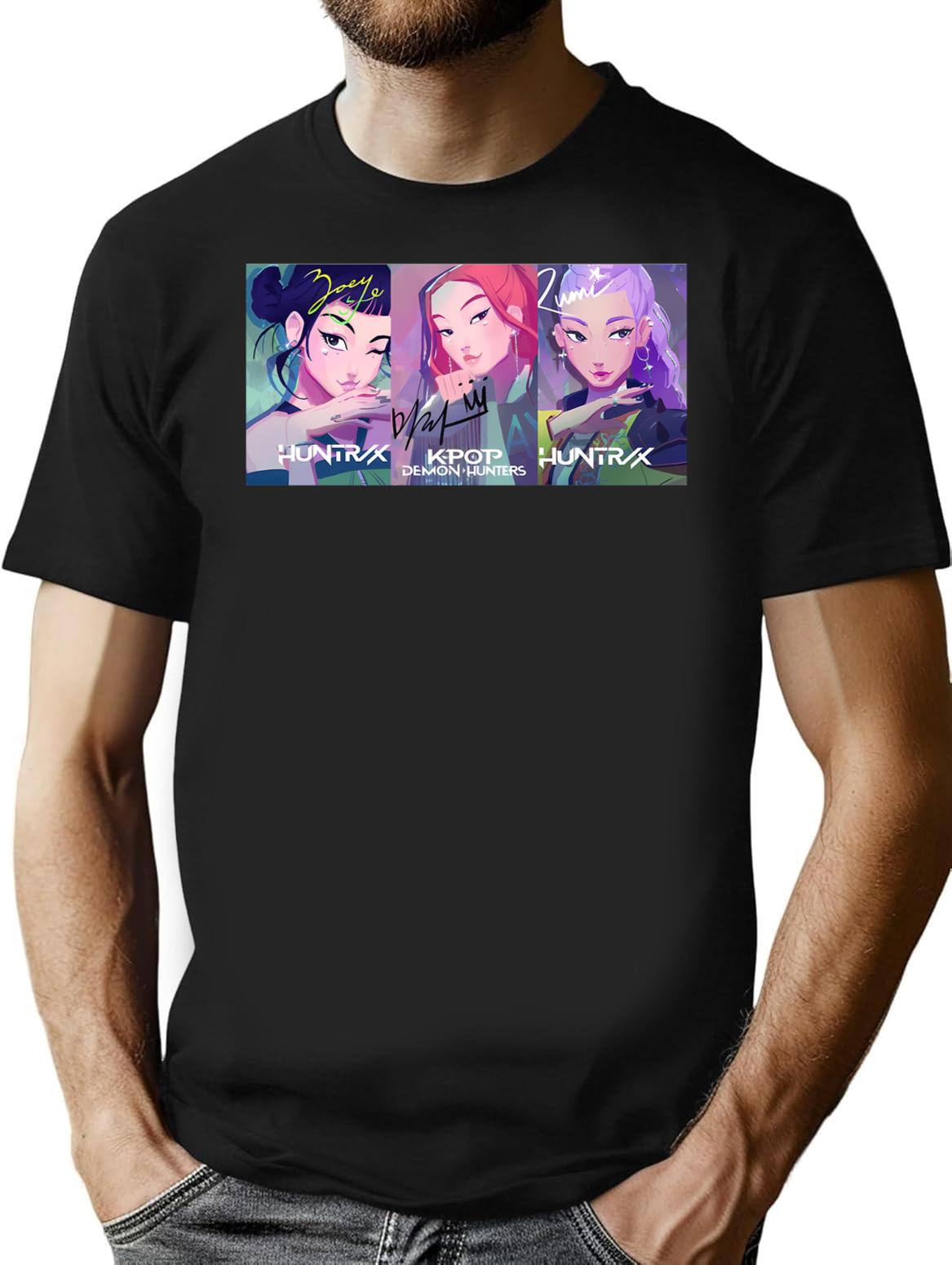 K-Pop Demon Hunters Girls T-Shirt for Men & Women, T-Shirts Graphic Tee - Black