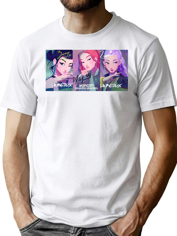 K-Pop Demon Hunters Girls T-Shirt for Men & Women, T-Shirts Graphic Tee - White