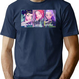 K-Pop Demon Hunters Girls T-Shirt for Men & Women, T-Shirts Graphic Tee - Navy