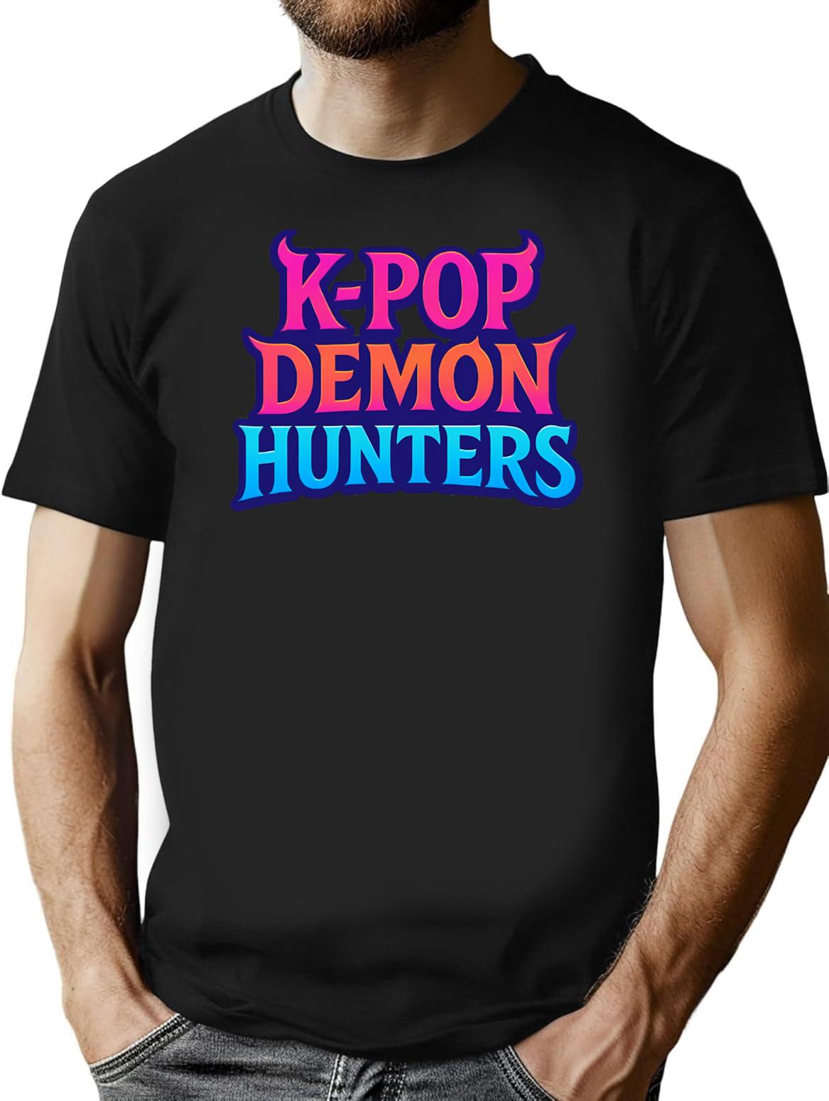 K-Pop Demon Hunters Glamour Grit The Iconic Gradient Crest T-Shirt for Men & Women, T-Shirts Graphic Tee - Black