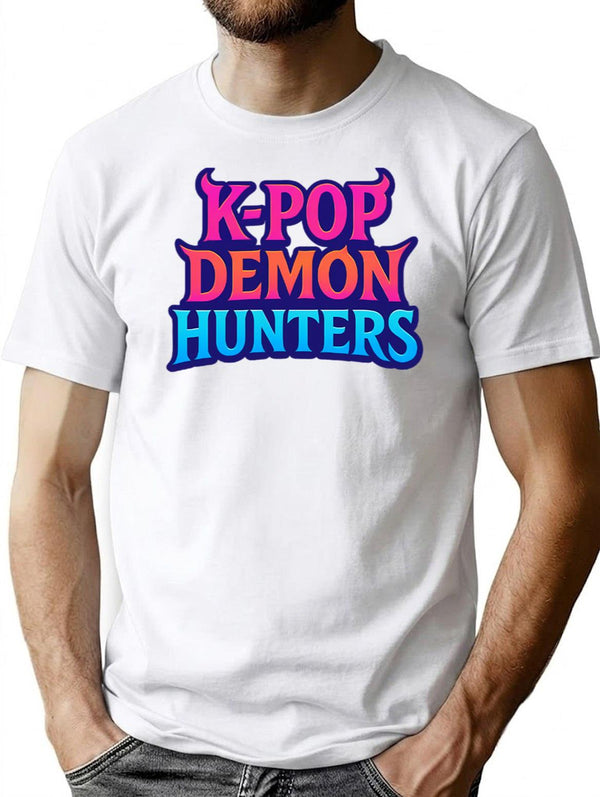K-Pop Demon Hunters Glamour Grit The Iconic Gradient Crest T-Shirt for Men & Women, T-Shirts Graphic Tee - White